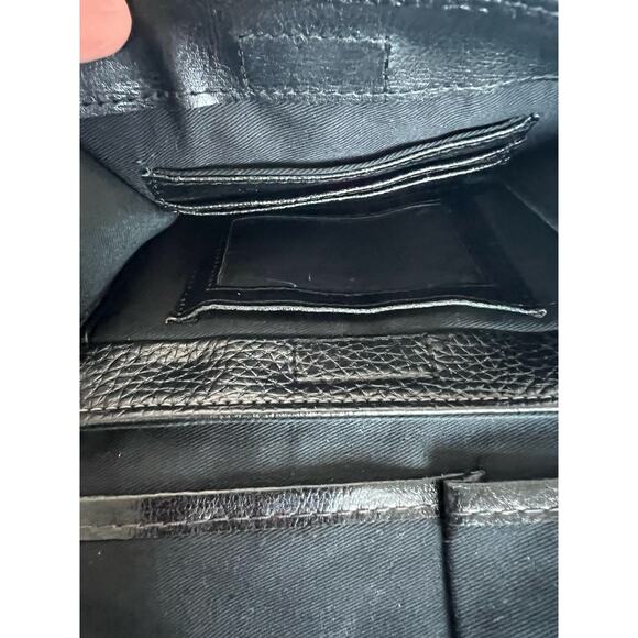 Coldwater Creek Handbag Purse Black Woven Croc Emboss Vegan Leather Organizer - Picture 10 of 11